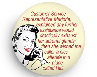 Customer Service Funny Magnet, Funny Retro Working Woman Magnet