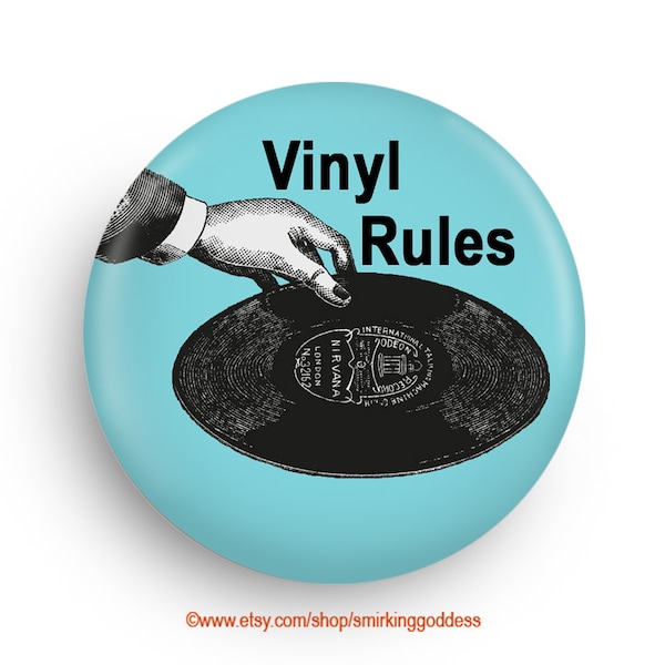 Vinyl Rules Fridge Magnet, Fun Stocking Stuffer for Vinyl Record Fan