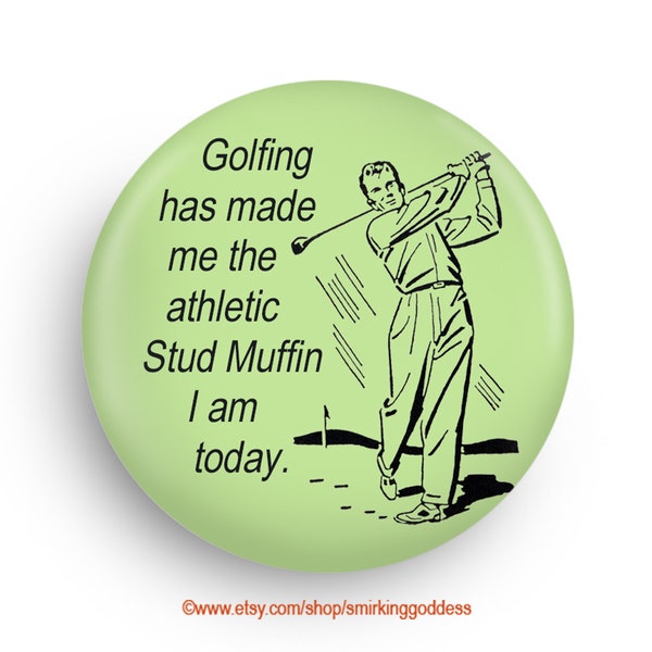 Stud Muffin Golfer Fridge Magnet Great Gift for Bowling League Friend, Stocking Filler Gift