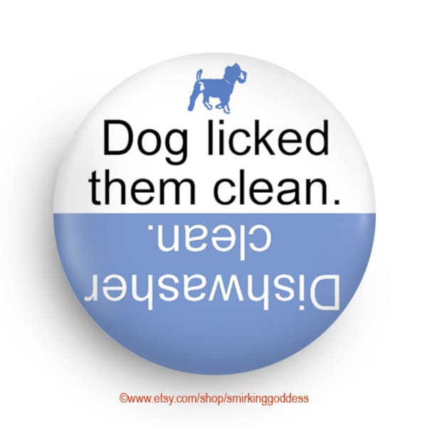 Divertido limpio, sucio perro lavavajillas imán, un regalo funcional para los amantes de los perros
