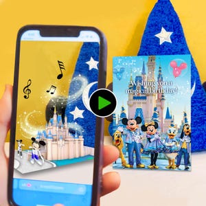 Disney Interaktive 3D Geburtstagskarte | Druckbar | Sofortiger digitaler Download | Augmented Realität | Micky Maus und Minnie Maus