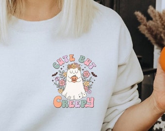Cute But Creepy Ghost Sweatshirt, Ghost Sweatshirt, Halloween Sweatshirt, Cute Ghost Sweatshirt