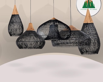 Charcoal Rattan lamp, Wicker Hanging Lamp, Rattan Pendant Light Shade