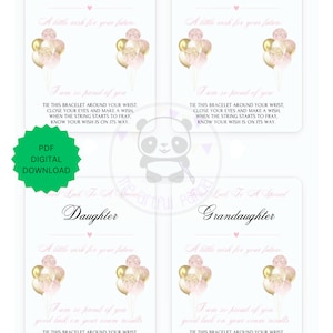 Prüfungsergebnis Wunsch Armband Backing Card Digitale Datei, Viel Glück bei Prüfungen, PDF DIGITAL DOWNLOAD