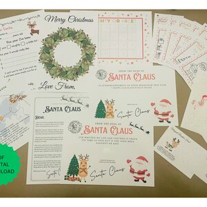 Weihnachten digitales Bündel, Brief an Santa, Schöne Liste, Rentierfutter, Countdown, DIGITAL DOWNLOAD