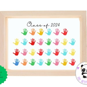 Gepersonaliseerde eindejaarsafdruk, bedankt leraar cadeau, klascadeau, cadeau schoolverlater, handafdruk klascadeau, pdf DIGITALE DOWNLOAD
