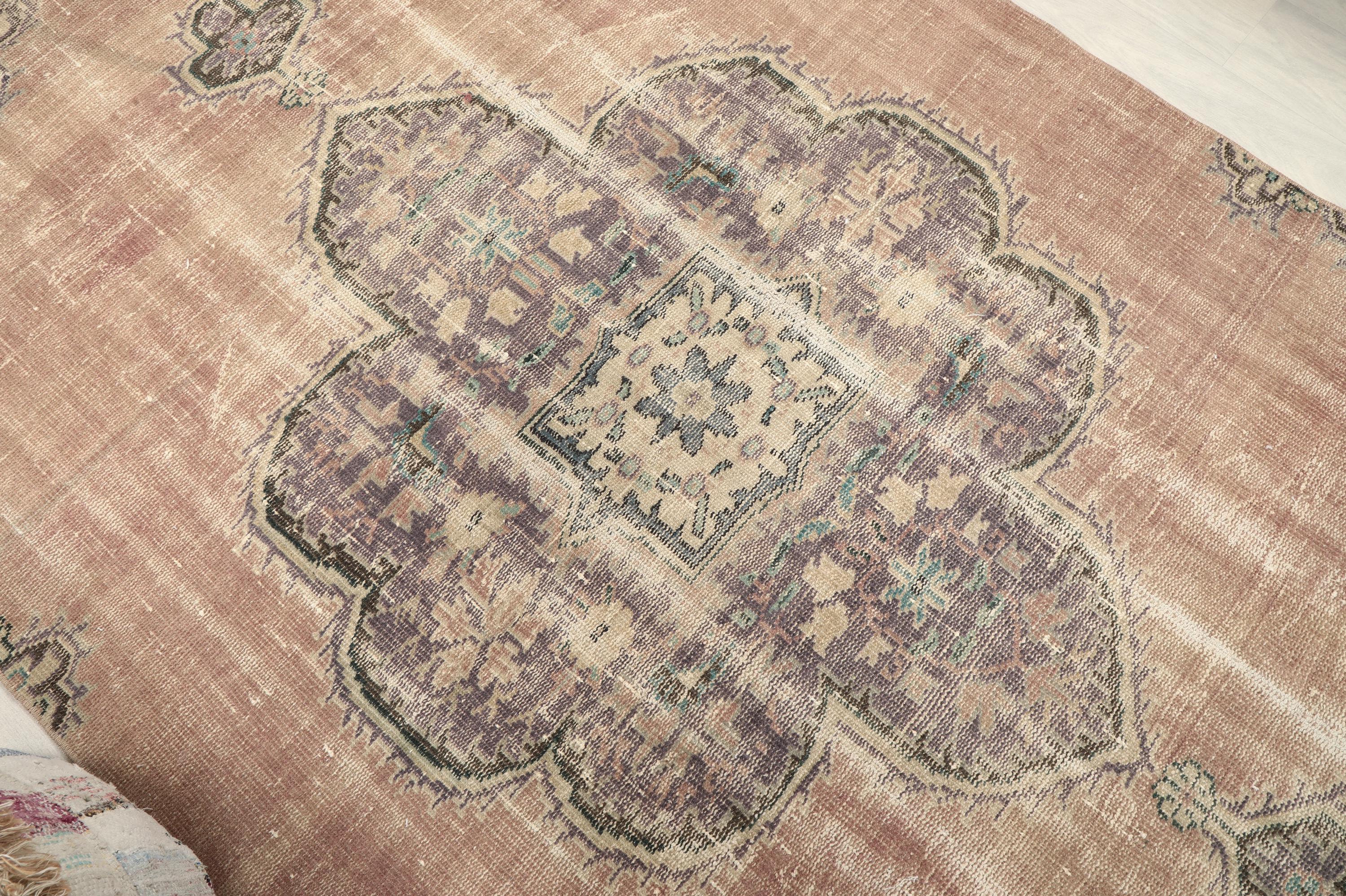 5x8 Vintage Turkish Oushak Rug, Pink Green Wool Blend - Etsy
