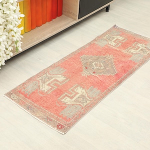 2x4 Rug Runner, Skinny Antique Rug 2x4, Turkish Rug 2x4, Vintage Rug 2x4, Oushak Rug 2x4, Doormat Rug 2x4, Bath Mat Rug 2x4,Bohemian Rug 2x4