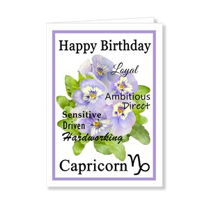 Birthday Card Celebrating a Capricorn - Finish Size 5x7 Folded