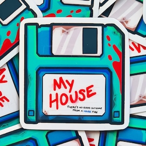 Doom MyHouse.wad Floppy Disk Vinyl Sticker