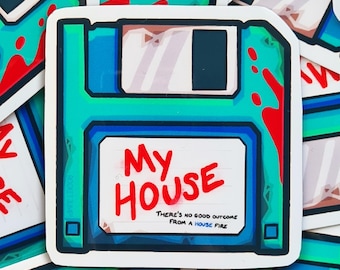 Doom MyHouse.wad Floppy Disk Vinyl Sticker
