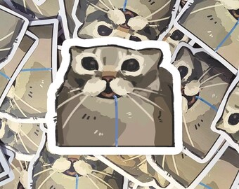 Drooling Cat Vinyl Sticker