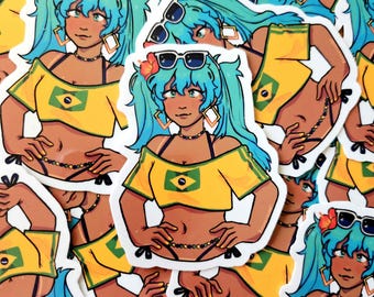 Brazilian Miku Vinyl Sticker
