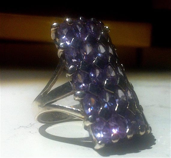 very beautiful vintage rectangular ring with mult… - image 4