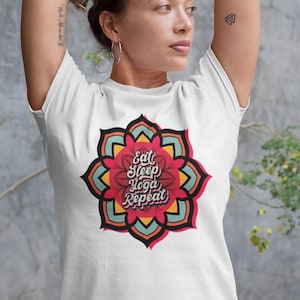 Eat Sleep Yoga Repeat, Yoga Shirt, Yoga Tee, Meditation, Meditation Shirt, Yoga Lover Gift, Yoga Gift, Namaste Shirt, Mandala Shirt