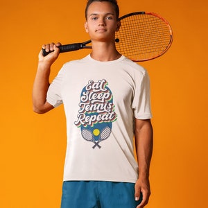 Eat Sleep Tennis Repeat, Tennis Shirt, Sport Shirt, Tennis T Shirt, Tennis Fan, Tennis Gift, Tennis Gifts, Tennis Lover, Blue Detail