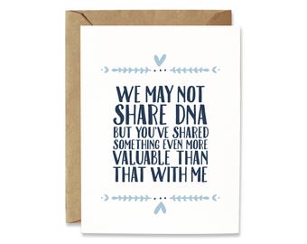 Father's Day card for Stepdad - Card for Stepdad - Birthday card for Stepdads - Sweet Stepdad birthday card - DNA card