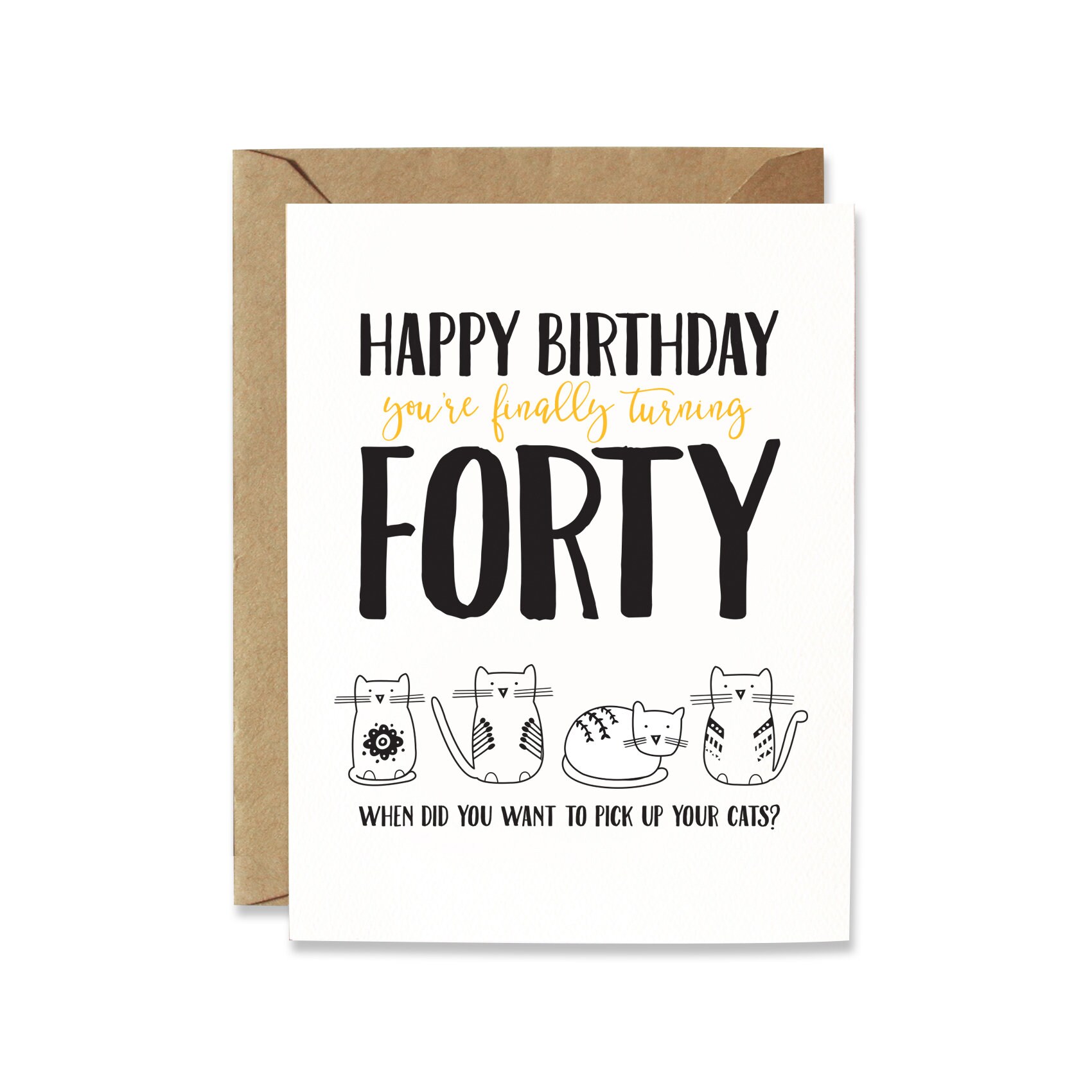 40th Birthday card Cat Lady card cat card funny birthday | Etsy