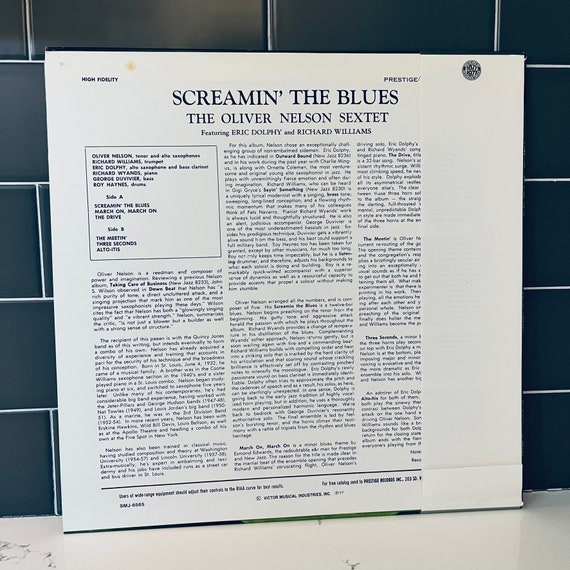 The Oliver Nelson Sextet - Screamin' The Blues, 1977 Prestige SMJ-6565 Japan Vinyl + OBI The Oliver Nelson Sextet - Screamin' The Blues, 1977 Prestige SMJ-6565 Japan Vinyl + OBI