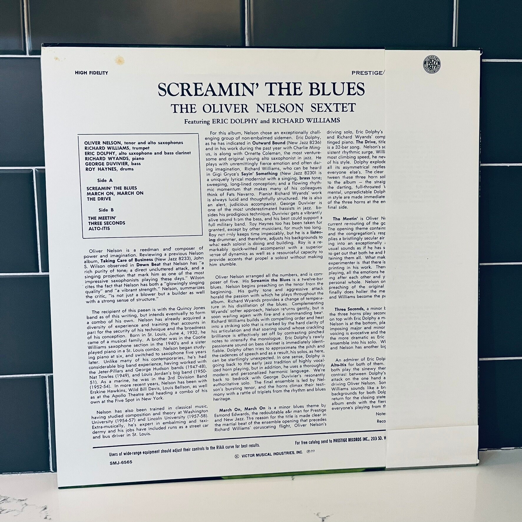 The Oliver Nelson Sextet - Screamin' The Blues, 1977 Prestige SMJ-6565 Japan Vinyl + OBI The Oliver Nelson Sextet - Screamin' The Blues, 1977 Prestige SMJ-6565 Japan Vinyl + OBI