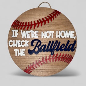 Wood Baseball Door Sign - Sports Wreath - Door Hanger- Door Wreath