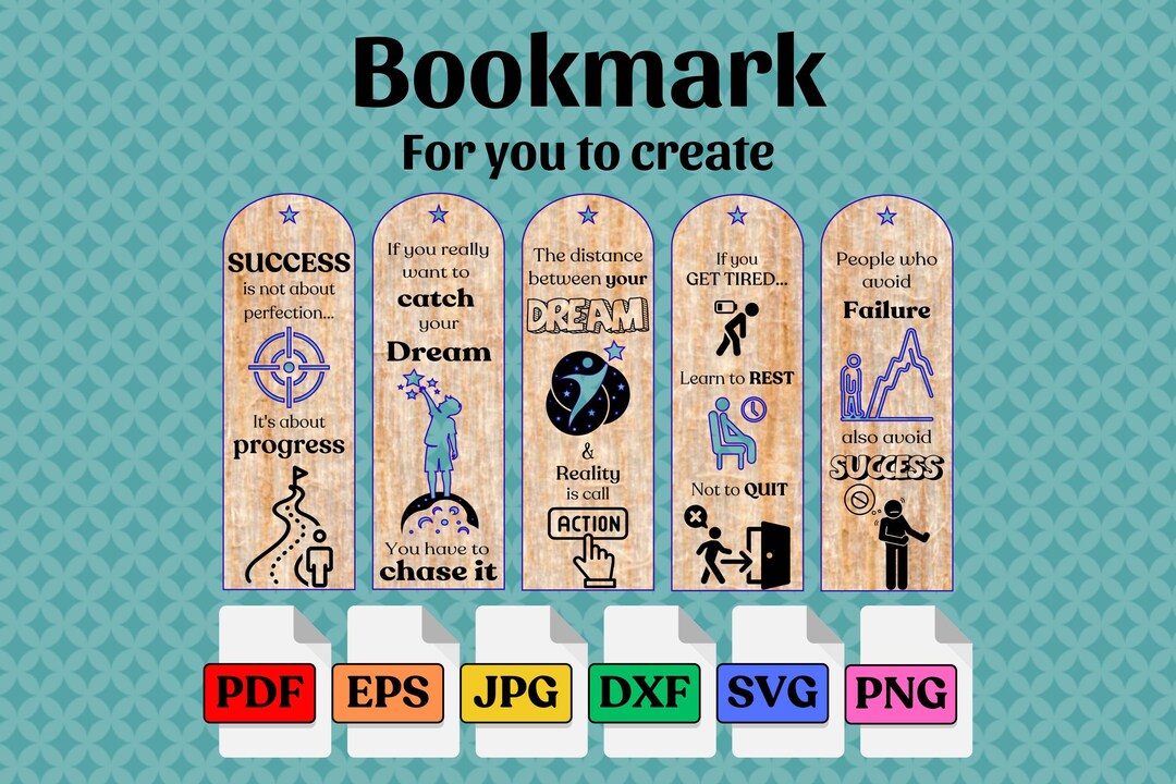 5 Bookmark SVG Design 5 Bookmark Laser Cut 5 Laser Cut Files - Etsy