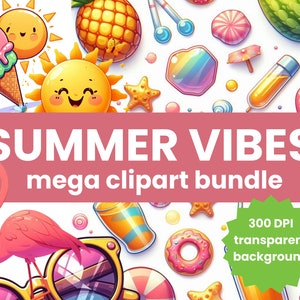 Zomer strand clipart - tropische clipart - pool party clipart - instant download - Beach Party clipart - schattige zomer graphics illustraties - Fun