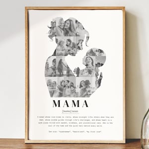 Mama Definition Photo Frame Collage Canva Template, Mothers Day Gifts. Mom Photo Gift. Sentimental Gifts, Photo Frame Template for mom.
