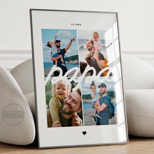 Spanish “Te Amo Papá” Photo Collage Printable | Canva Template | Father’s Day Digital Gift | Dad Wall Art | Instant Download