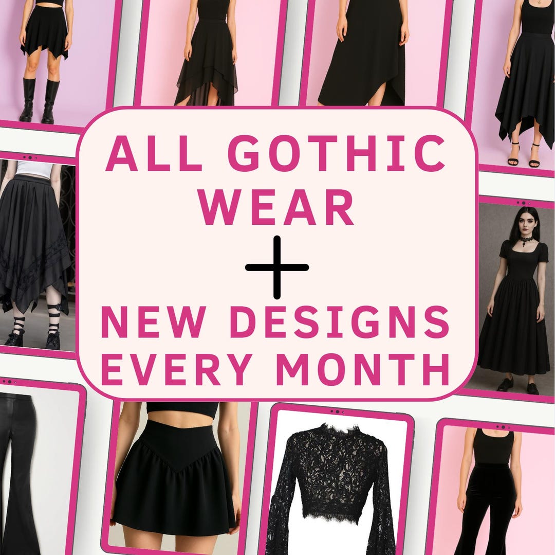 Gothic Sewing Patterns Bundle, Lifetime Access Pdf Sewing Patterns for ...