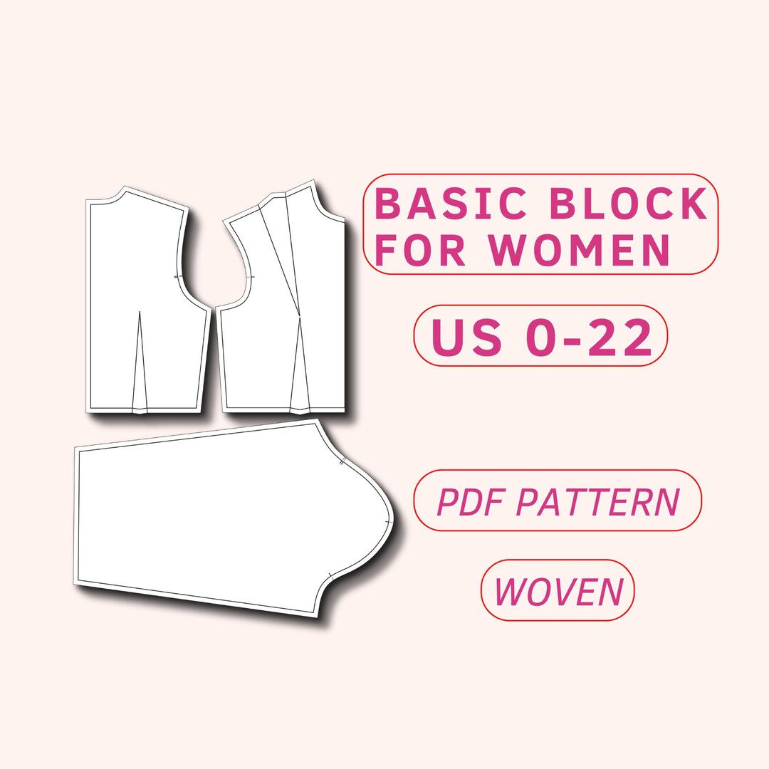 Basic Bodice Block and Sleeve for Women, Sewing Pattern for Beginners ...