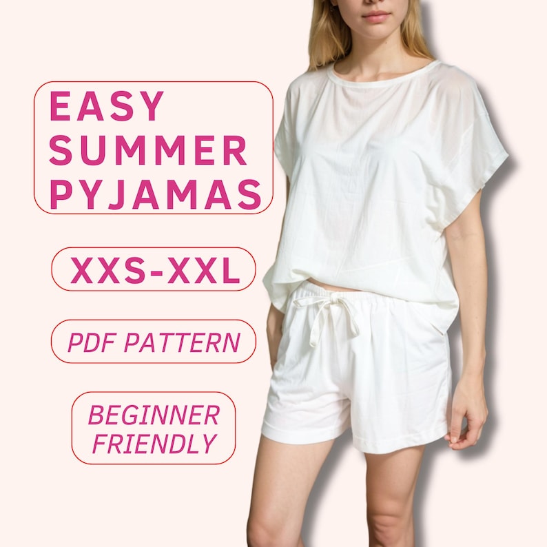 Easy Pyjamas Set Sewing Pattern, Comfy Pyjamas With Pockets for ...