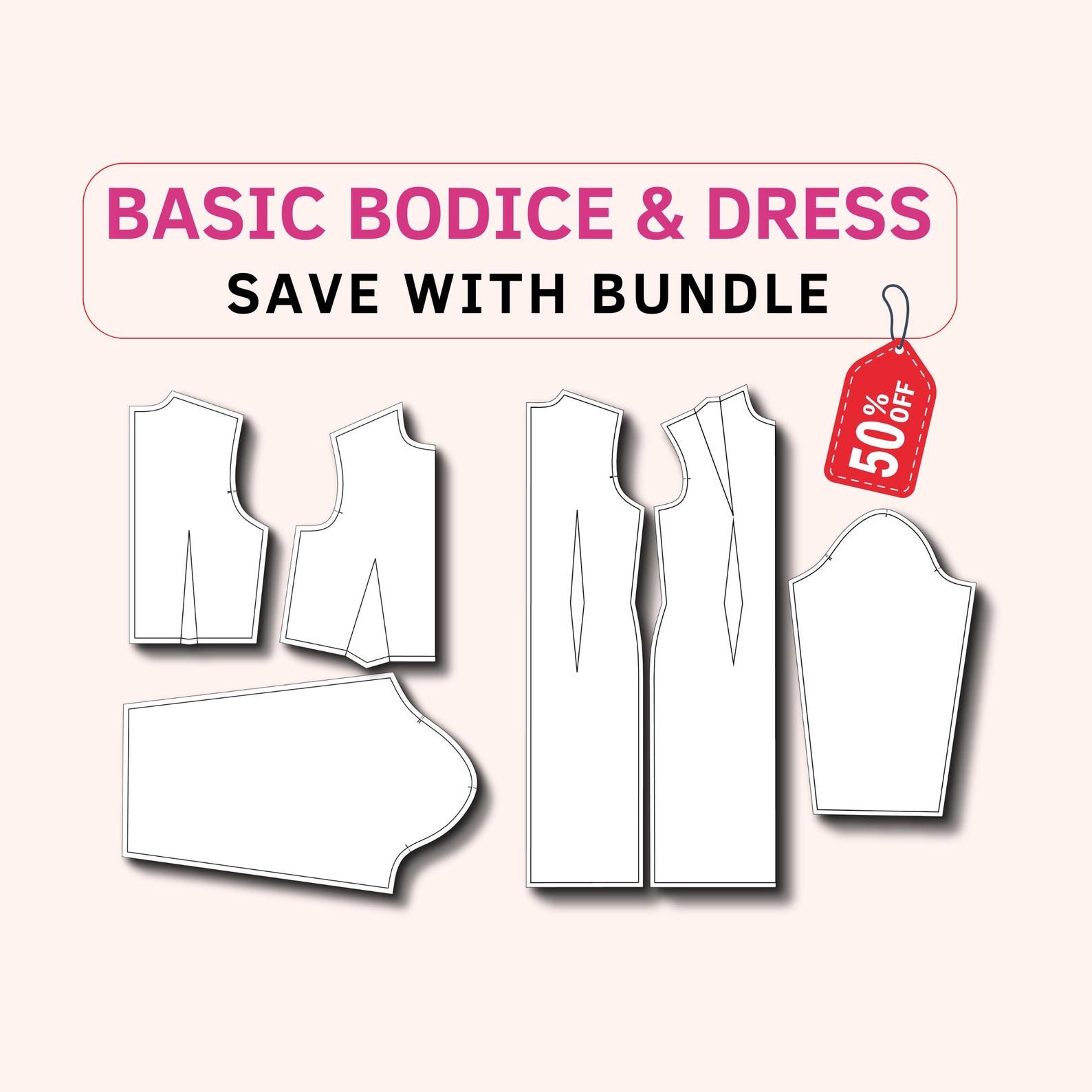 Basic Dress Block and Sleeve Pdf Sewing Pattern, Basic Dress Sloper for ...