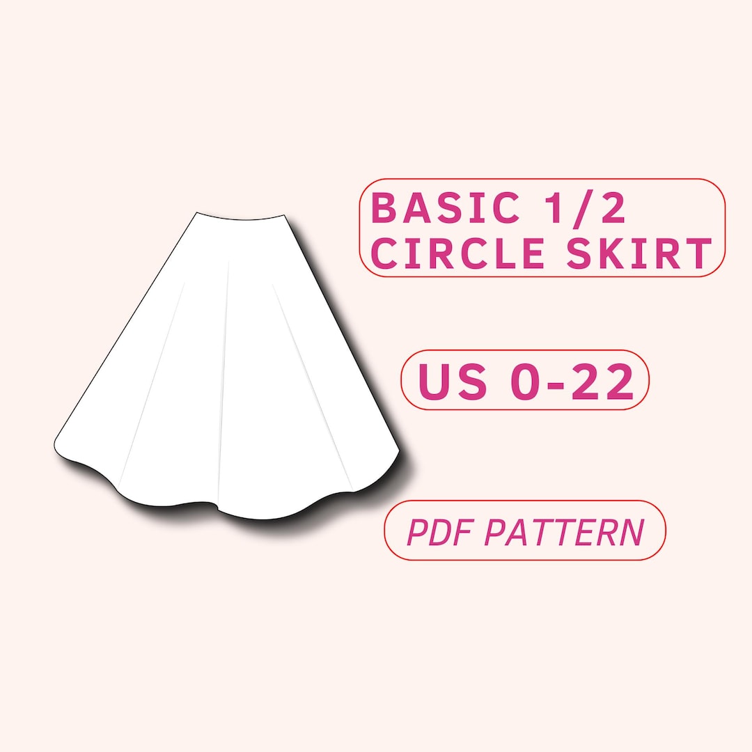 Half Circle Skirt Block, Basic Circle Skirt Pattern, Half Circle Skirt ...