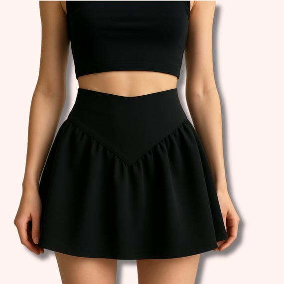 Drop Waist Skirt Pattern, Mini Skirt With Yoke Pattern