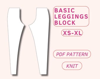 Basic leggings pattern for women, leggings sewing pattern for beginners, basic sloper leggings, stretch basic sloper pdf sewing patterns