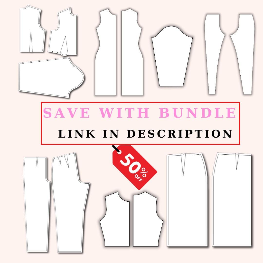 Basic Body Sloper Basic Bodice Block and Sleeve Pattern for Women, Bodice Sloper for ...