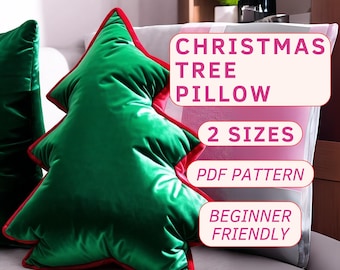 Christmas Tree Pillow Sewing Pattern, Holiday Home Decor (PDF Pattern)