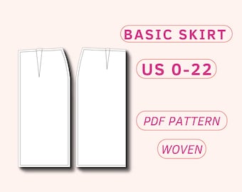 Basic Skirt Sloper Sewing Pattern, Woven Fabric (PDF Pattern)