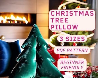 Christmas Tree Pillow Sewing Pattern, Holiday Home Decor (PDF Pattern)