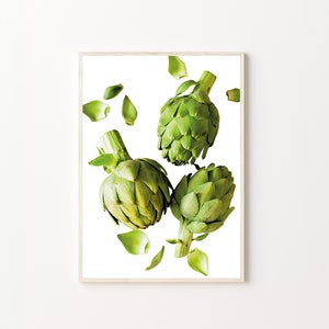 Arthichokes, Vibrant Artichokes, Botanical Print, Botanical Art, Floral Art Print, Digital Print, Wall Art, Digital Download, Wall Decor