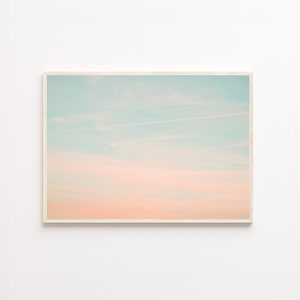 Blue Sky, Orange Sky, Sunset Sky, Sky, Cloud Aesthetic, Sky Aesthetic,  White Clouds, Pastel Sky, Digital Prints, Wall Art, Digital Download