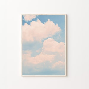 Cloud Aesthetic, Sky Aesthetic, White Clouds, Blue Sky, Sky, Sky and Cloud, Pastel Sky, Digital Prints, Wall Art, Digital Download, Skyscape