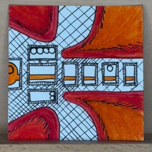 Original Mixed Media Art, Lucky Coin Art, 4&quot;x4&quot; LCA#3