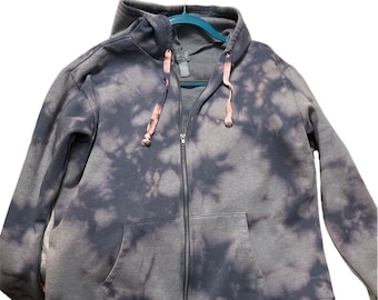 Reverse Tie dye Women’s Oversized Zip-Up Hoodie - *Made to Order*