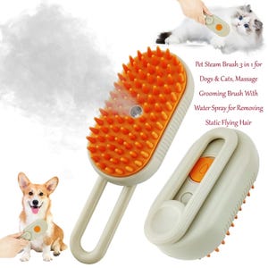 Cepillo de vapor para mascotas personalizado 3 en 1, masajeador, limpieza y caída del pelo