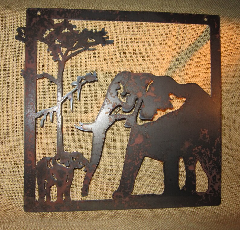 ElephantsMetal ArtSafari ArtHome Decor Etsy