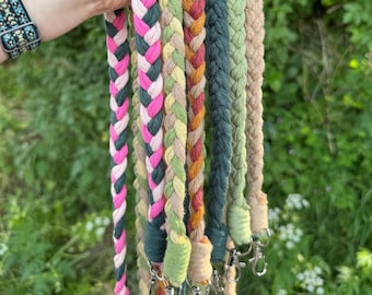 Correa cruzada de macramé trenzado / Correa trenzada personalizada hecha a mano / Accesorio bohemio para bolso pequeño