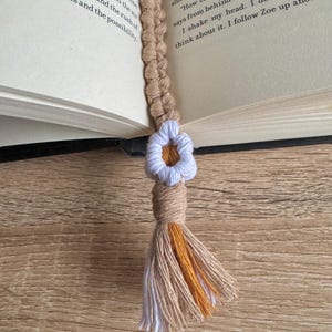Bookmark Rope Loop Custom Macrame Flower Bookmark: Handmade Cotton Boho Book Accessory ...