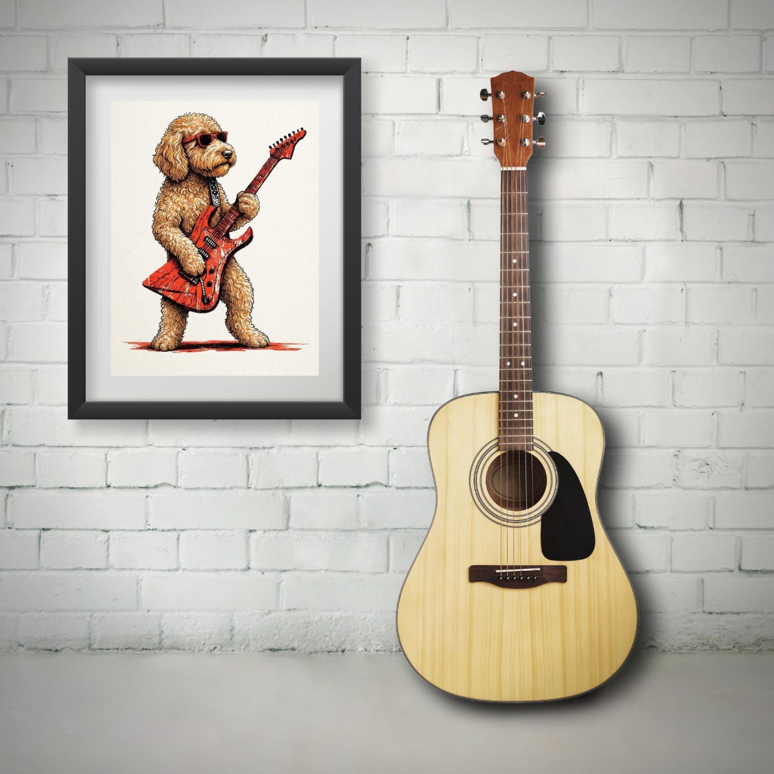 Dog With Guitar Art - Etsy